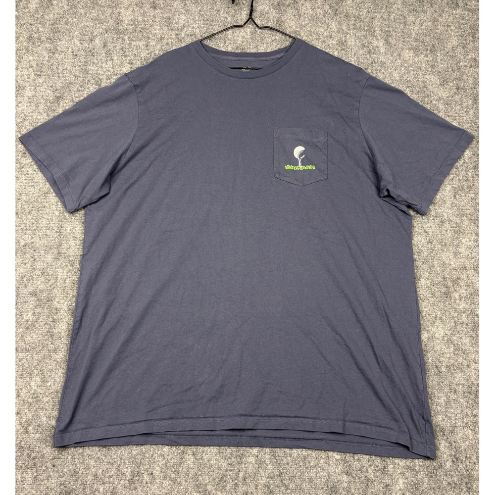 Vineyard Vines Mens XXL Navy Blue Golf Ball Pocket T-Shirt Short Sleeve Cotton